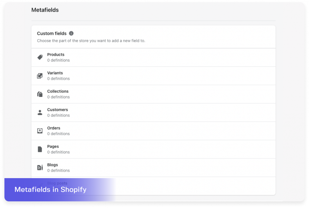 Shopify Metafields improvements: metafield lists, blogs, pages and article metafields, customers segmentation