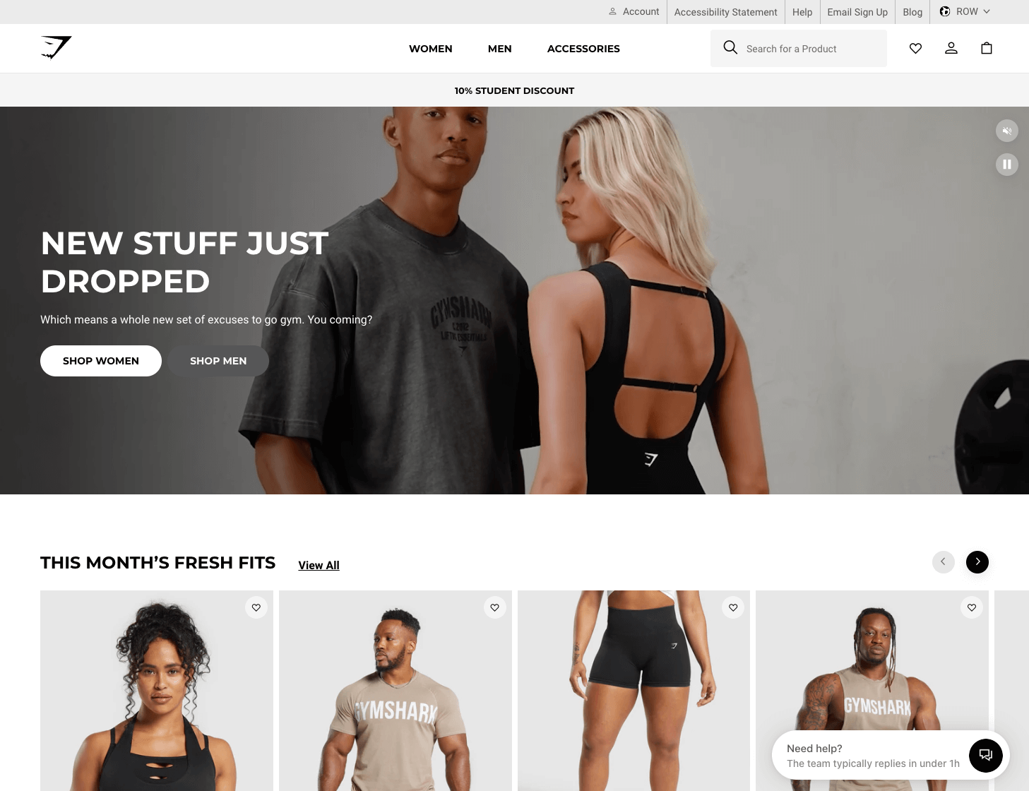 Gymshark Shopify Store