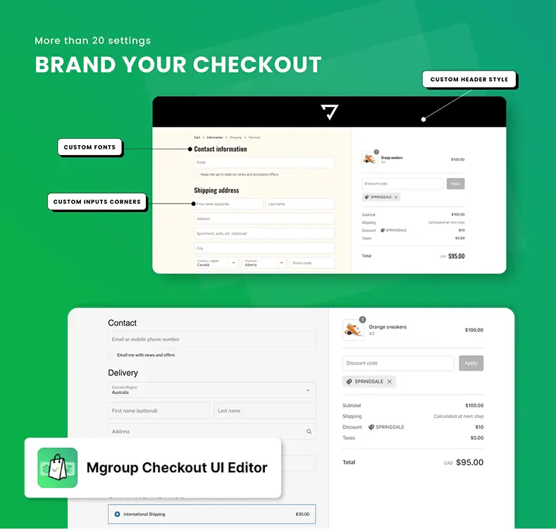 Mgroup Checkout UI Editor