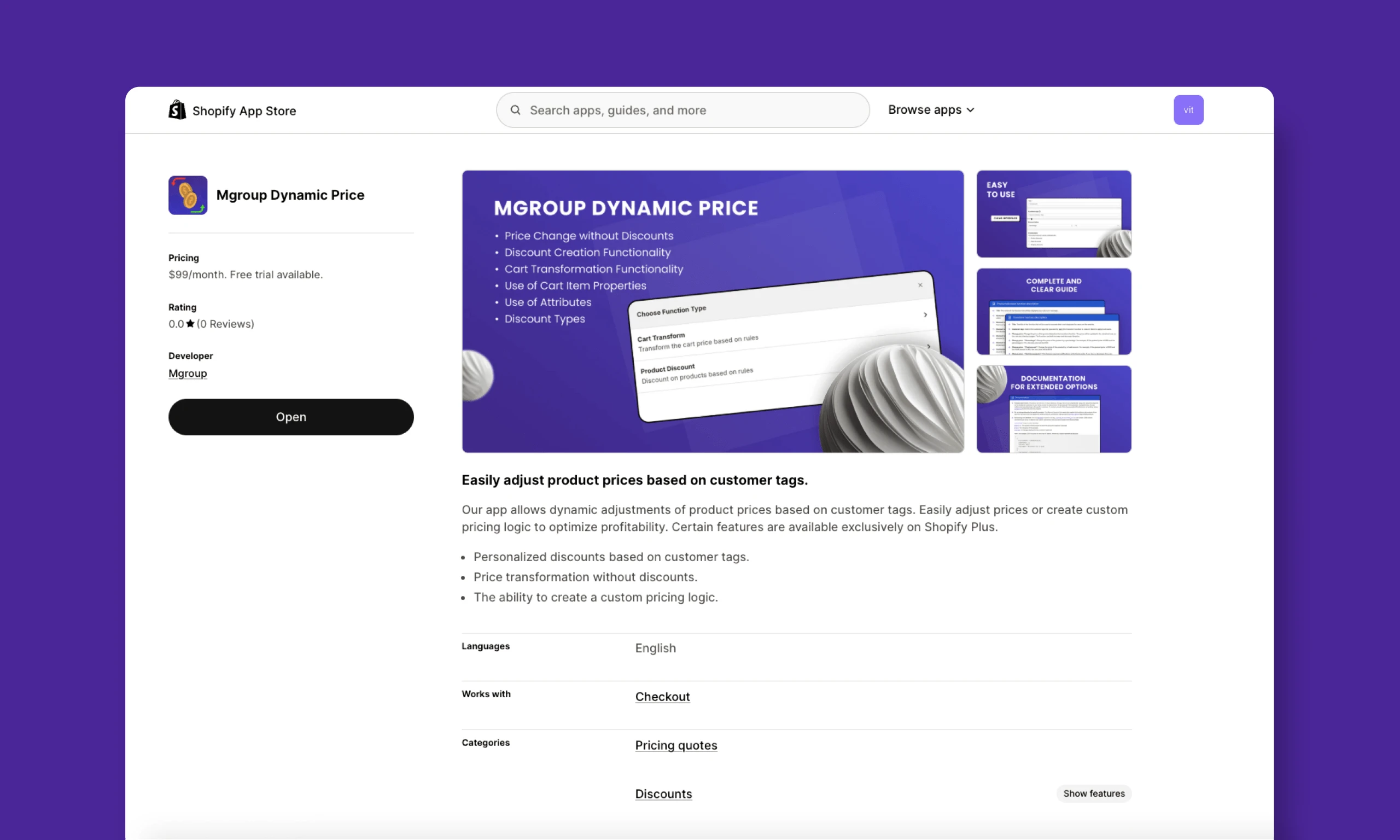 Mgroup Dynamic Price tag-based pricing for all merchants