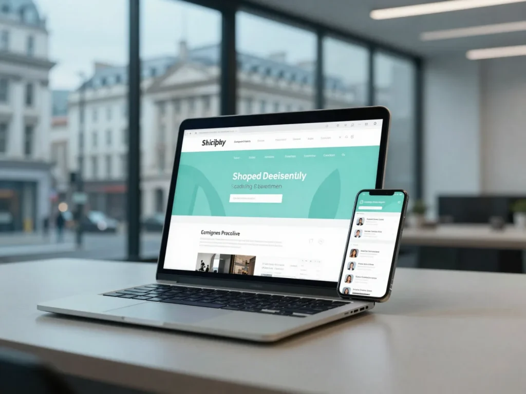 Custom Shopify development for a UK eCommerce brand shown on desktop and mobile