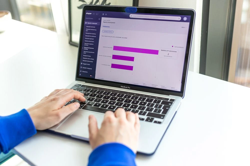 Laptop showing ecommerce analytics — Klaviyo flow reporting
